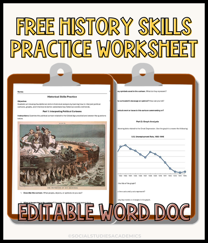 History Skills Practice Worksheet